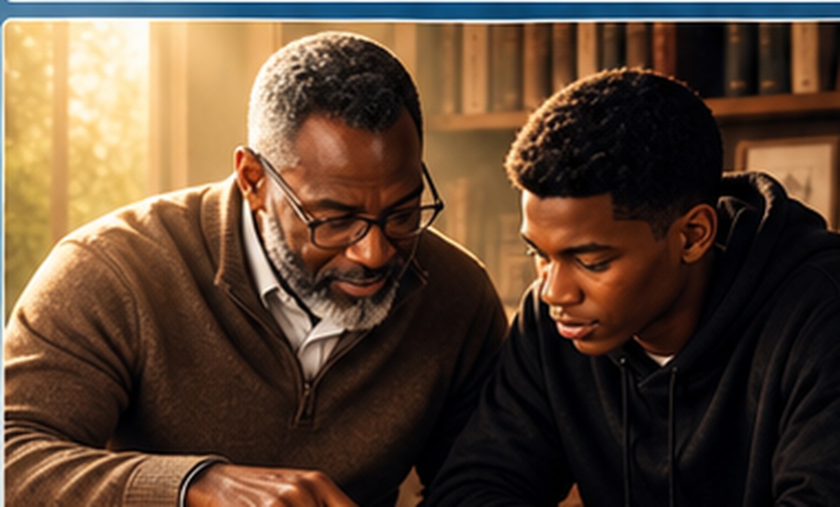 Mentor guiding a young person