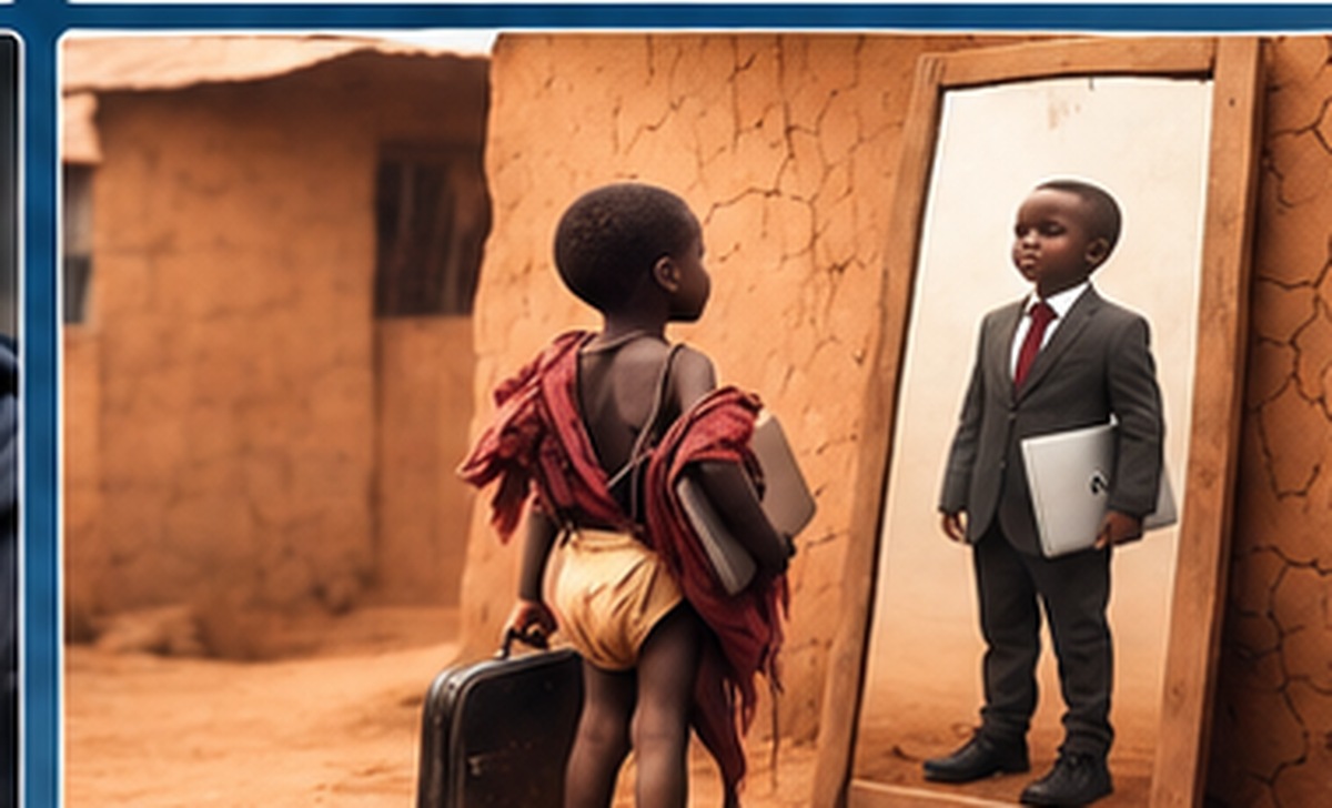 Child imagining a successful professional future