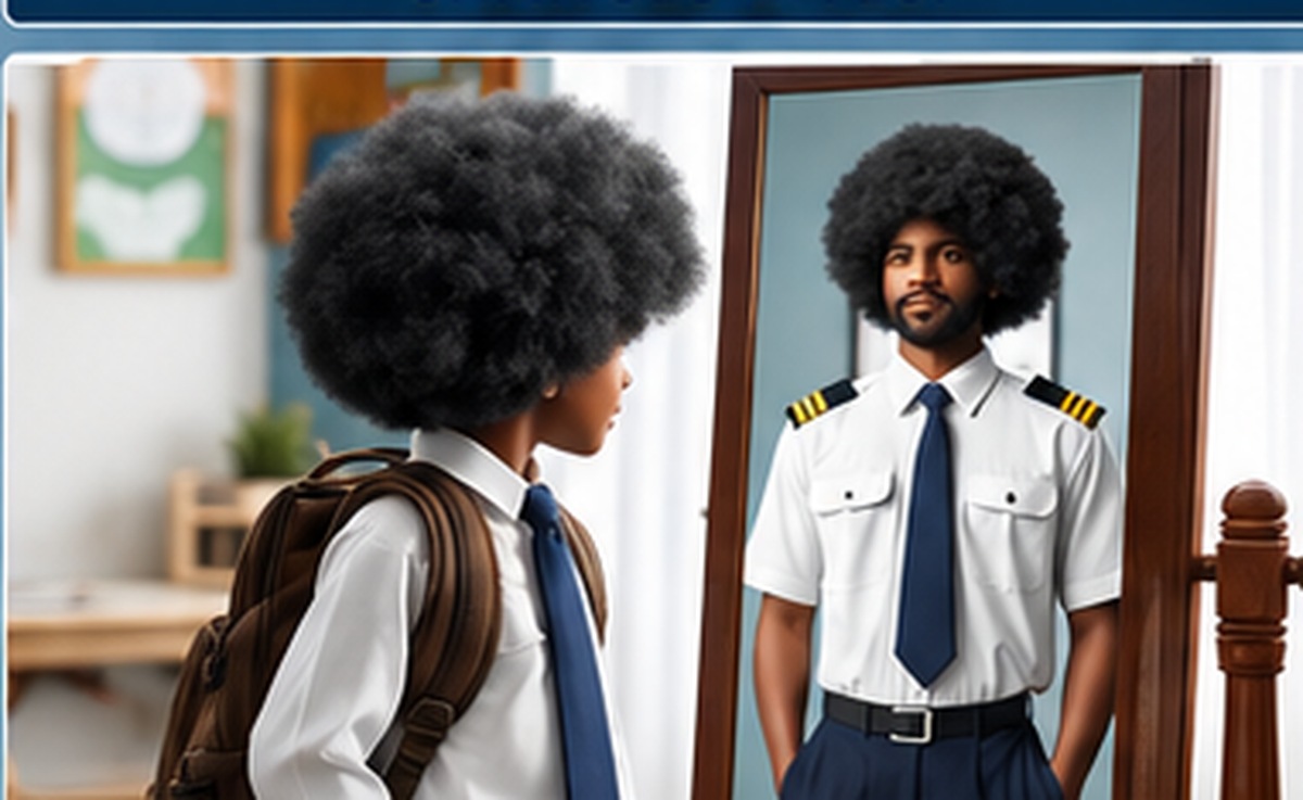 Child imagining a future career as a pilot
